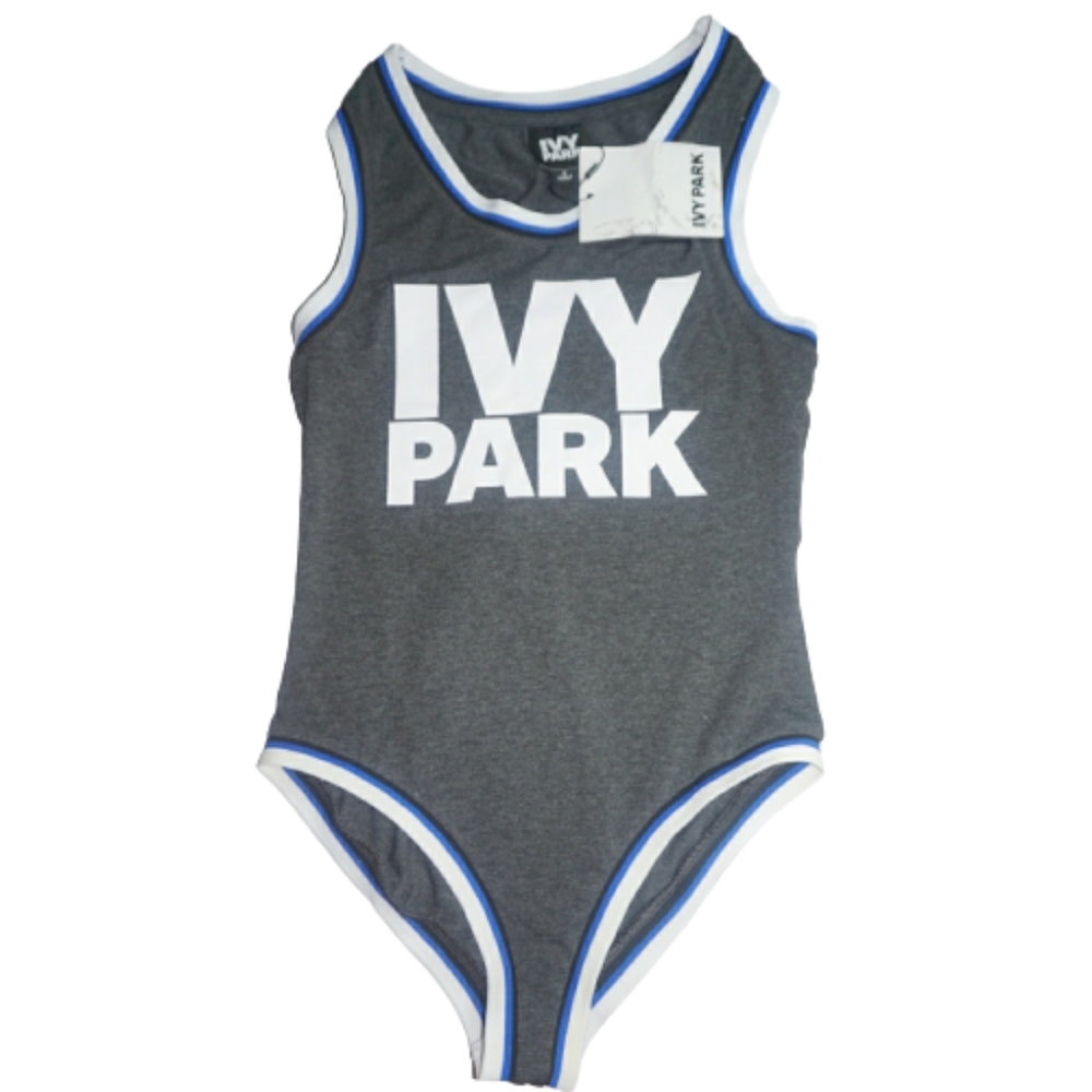 IVY PARK Grey and White Body Suit